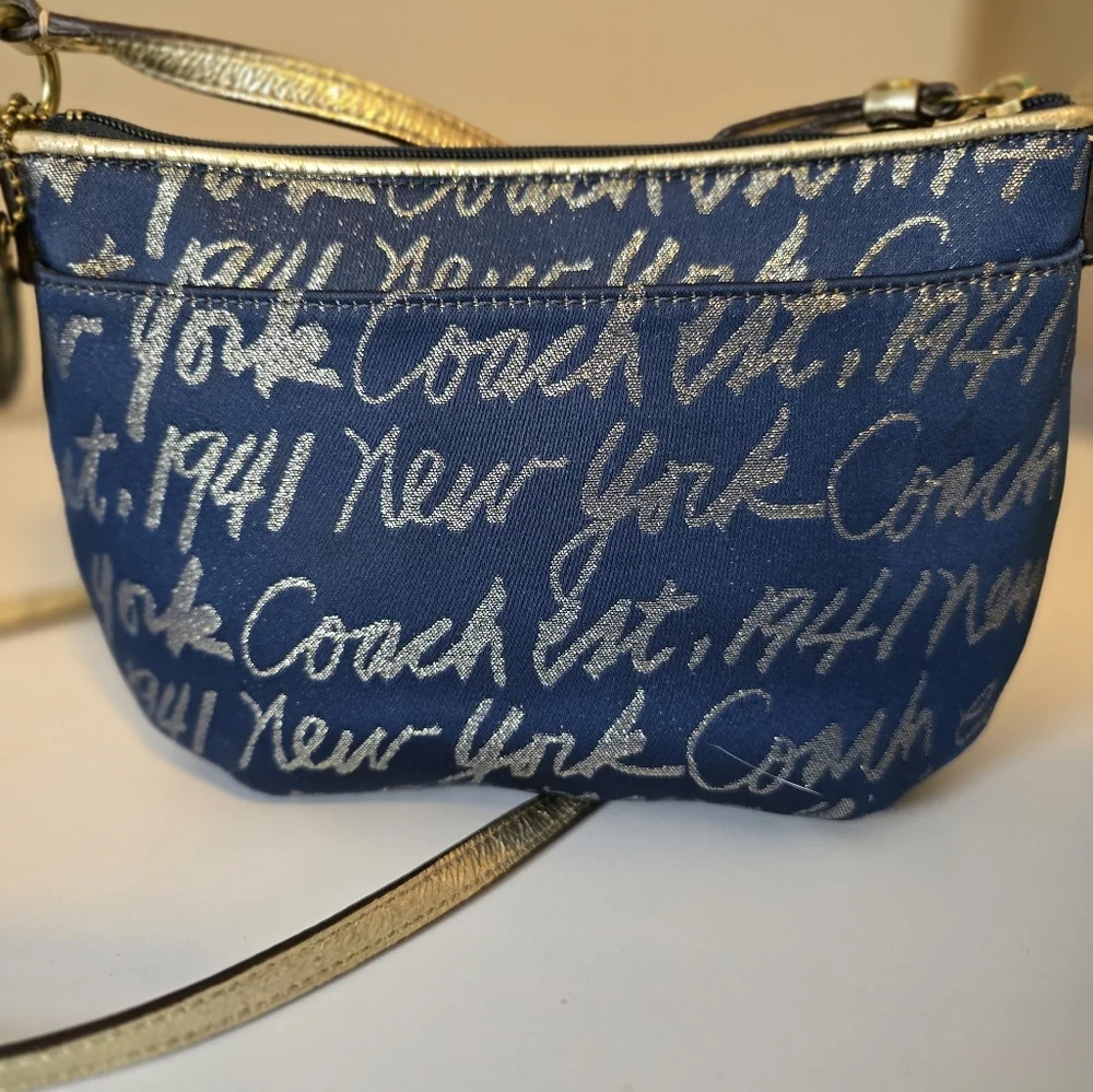 COACH BLUE & GOLD NEW YORK CROSS BODY - Picture 6 of 12